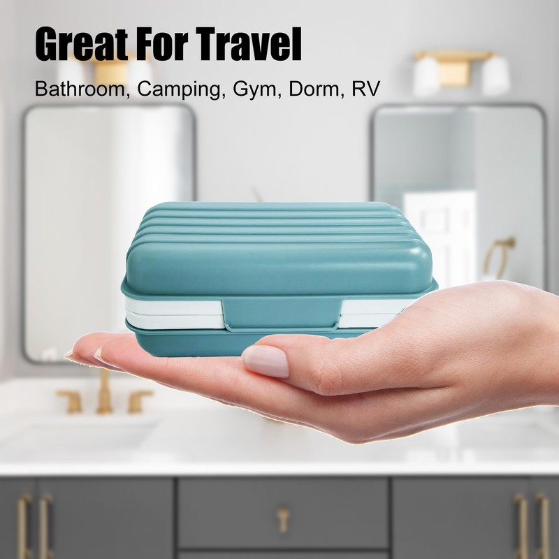 Soap Dish with Lid Travel Soap Case Draining Soap Bar