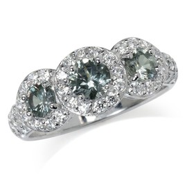 Silvershake Simulated Color Change Alexandrite White Gold Plated 925 Sterling Silver Ring Size 6