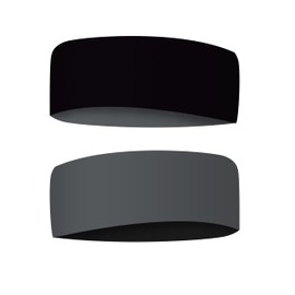Simple Sports Headband - Sustainable, Double-Sided, Seamless, Elastic (Black & Grey)