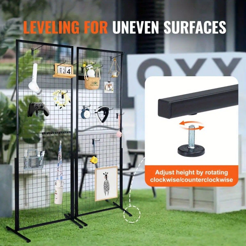 2 Packs Wire Gridwall Display Racks 67x24 Extra Clips Hooks