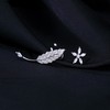 SLUYNZ 925 Sterling Silver Dainty CZ Leaf Crawler Earrings Cuff