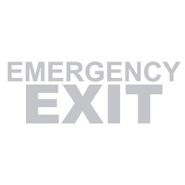 Emergency EXIT Vinyl Decal - 22 Inches - for Walls, Windows, Doors, Vehicles - Outdoor-Grade 2.5mil Thick Vinyl - Silver Gray