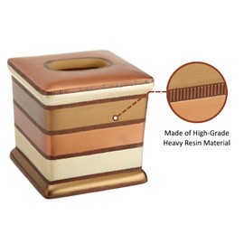 Resin Tissue Box Cover for Modern Home Decor - Minimalist Square Tissue Box Holder for Guest Room, Bedroom, Bathroom, Tabletop & Office - Durable and Aesthetic Tissue Holder, Contempo