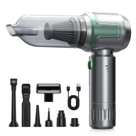 Ecoflick Car Vacuum Portable Cordless, 16000PA Powerful Car Vacuum Cleaner, 7 in 1 Mini Vacuum Handheld Rechargeable, Air Duster, Dual Filter for Cars, Home, Office, Pet