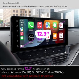 INNOSURE Tempered Glass Screen Protector for 2023/2024/2025 Nissan Altima SL/SR VC-Turbo 12.3 Inch Touchscreen Anti Fingerprint (HD Clear)