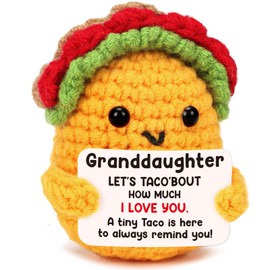 Granddaughter Gifts from Grandma, Granddaughter Birthday Graduation Gifts for Year Old Age Grandchildren Grandkids Christmas Easter Basket Stuffers Valentines Teen Girls Cute Mini Crochet Taco Gift