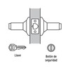 Hermex CEMA-6RB, Cerradura manija "Milán" para recámara color negro cilindro