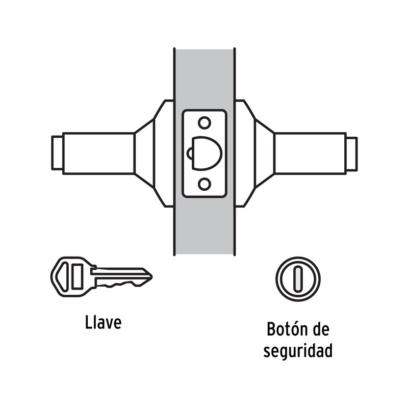 Hermex CEMA-6RB, Cerradura manija "Milán" para recámara color negro cilindro