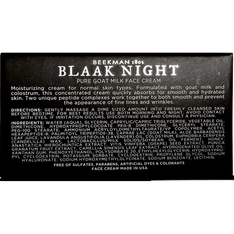 Beekman 1802 Blaak Night Goat Milk Cream for Normal Skin
