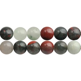 8mm Natural African Blood Stone Chakra Beads for Bracelet Making Sold by One Strand APX 46 Pcs Hole Size 1mm