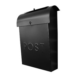 NACH Locking Mailbox, 13.9 x 3.93 x 10.6 inch, Black Mailbox with Lock, Hanging Mailbox Wall Mount - The Emily Lockable Mailbox
