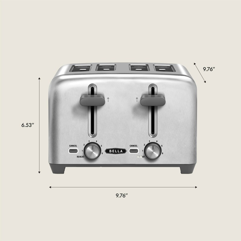 bella 4 Slice Toaster with Auto Shut Off, Extra Wide