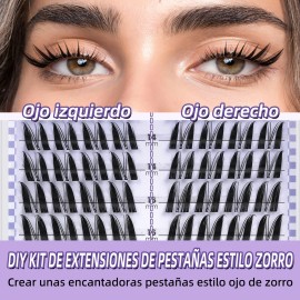Kit De Extensiones De Pestañas Foxeye B Wispy Diy Bq Lash