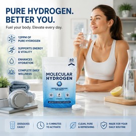 EDENVIA Molecular Hydrogen Water Tablets, Boosts Energy & Reduces Fatigue, GMO-Free, Gluten-Free & Soy-Free - 60 Tablets