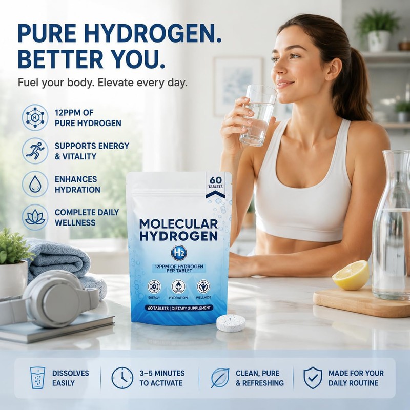 EDENVIA Molecular Hydrogen Water Tablets, Boosts Energy & Reduces Fatigue,