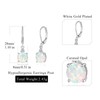 Datiny Round-Cut White Opal Dangle Earrings Trendy 14k White Gold
