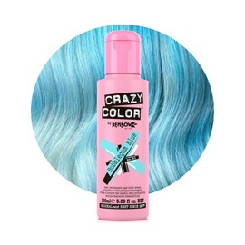 Crazy Color Pastel Bubblegum Blue Semi-Permanent Hair Dye. Highly Pigmented Pale Blue Conditioning & Oil Nourishing Vegan Formula | No Bleach or Ammonia | 100ml
