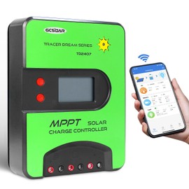 GCSOAR 40A MPPT Solar Charge Controller, 12V/24V Automatic Maximum PV 100V Charge Controller, Built-in WiFi Adapter with LCD Display for Gel-Sealed Immersion AGM and Li-Ion Batteries (WiFi)