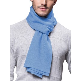 WANYING Winter Autumn Men's Scarf Knitted Wool Scarf Warm and Soft Easy Chic Gentleman - 180 × 30 cm Plain Sky Blue