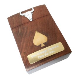 Gamekeepers Cottage gifts Cow Death Skull Playing Cards In Wooden Box With FREE ENGRAVING 657