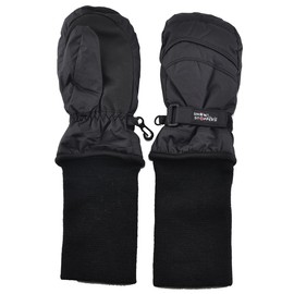 SnowStoppers Kids Waterproof Long Cuff Winter Mittens (Large (4-8 years), Black)
