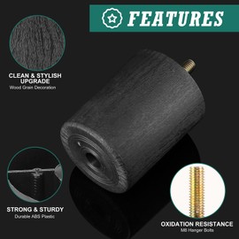 Masendelk 2-3/4 inch Plastic Furniture Legs, Round Tapered Table Legs Black Sofa Legs Replacement Legs with M8 Hanger Bolts for Couch Table Sofa, Pack of 4
