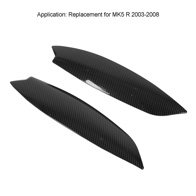 2Pcs Headlights Eyelids Cover Lamp Sticker Carbon Fiber Pattern Replacement