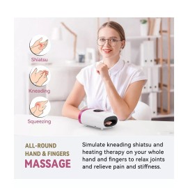 FIT KING Hand Massager with Heat for Hand Massage and Arthritis Carpal