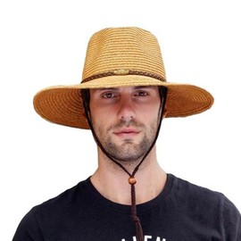 YAYUPLUS Men's Straw Hat, UV Protection, Large Size, Wide Brim, Foldable, For Farming, Beach, Travel, Outdoor, Sunshade, Father's Day, Sea, Summer, Summer, dark beige, Free size