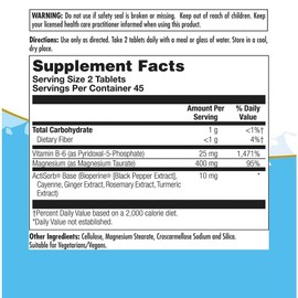 Kal 마그네슘 타우레이트+ 400mg 타블렛, 90정, 1개 Kal Magnesium Taurate+ 400mg Tablets, 90 Count, 1 Piece