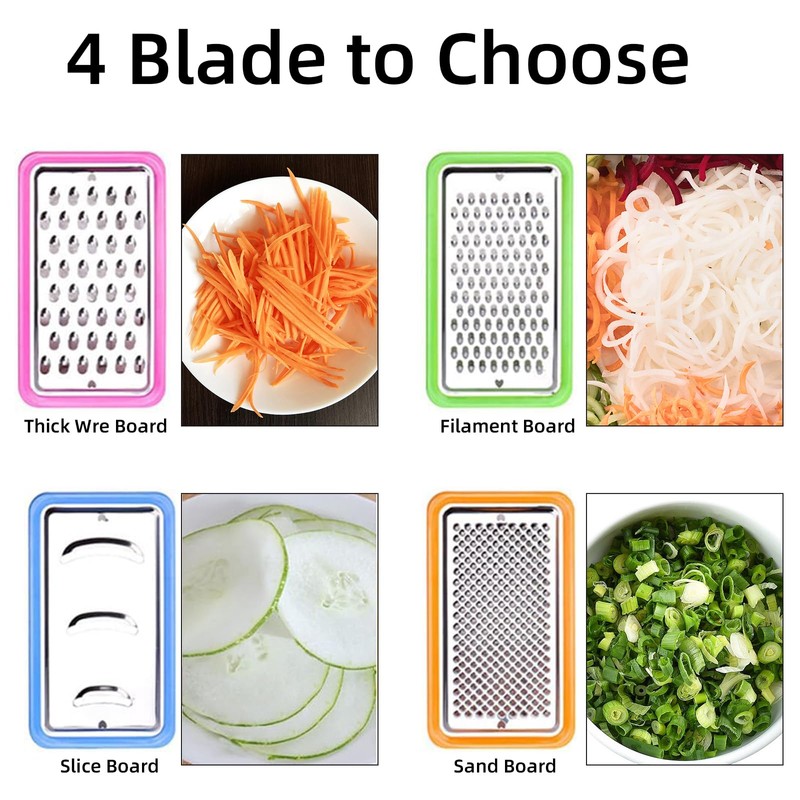 Buaak Cheese Grater with Plastic Container, 4 in 1 Cheese