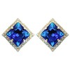 Navachi 18k Gold Plated Multicolor Square Zircon White Crystal Omega