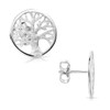 Materia Tree of Life Stud Earrings 925 Silver Round Women's