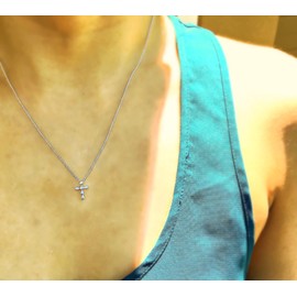 EFYTAL First Communion Gifts, Sterling Silver Dainty CZ Cross Necklace for Women, Confirmation Gifts for Teen, Baptism Gifts for Women