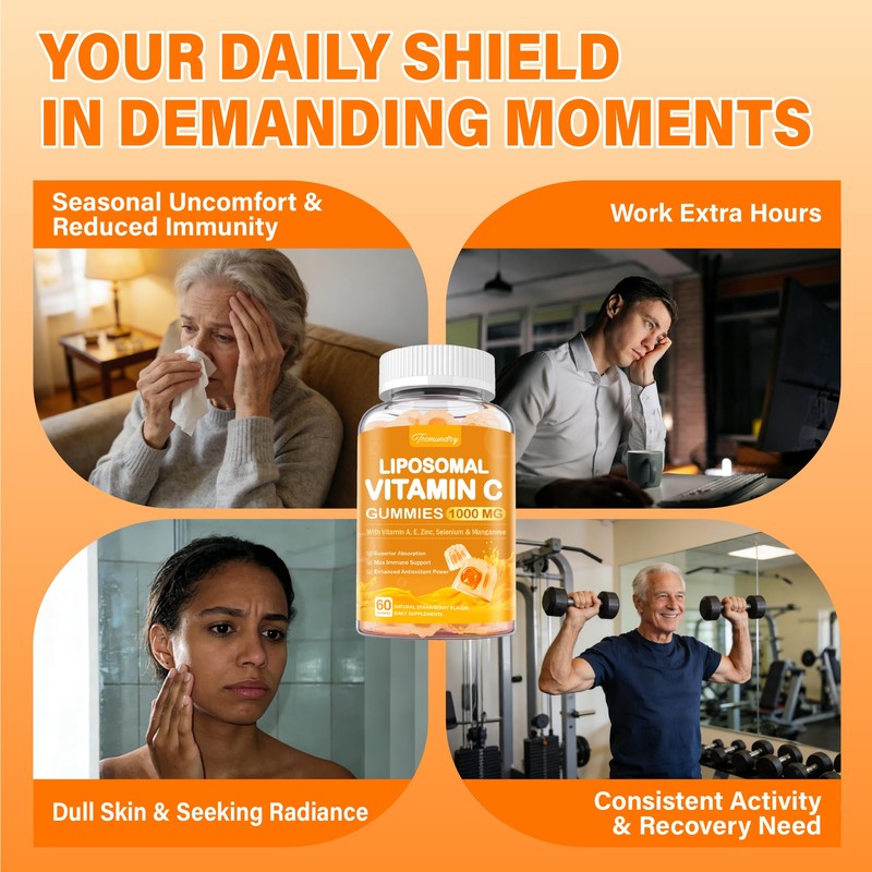Tcemundry Liposomal Vitamin C Gummies 1000mg for Adults: Vitamin C