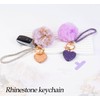 HONYJOOM Cute Keychains for Women, Sparkly Rhinestone Heart Key Chain
