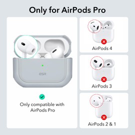ESR for AirPods Pro 2nd Generation Case (HaloLock), Compatible with Airpods Pro Case 2nd/1st Gen (2023/2022/2019), Compatible with MagSafe, Full Drop Protection Cover with Lanyard, Gray