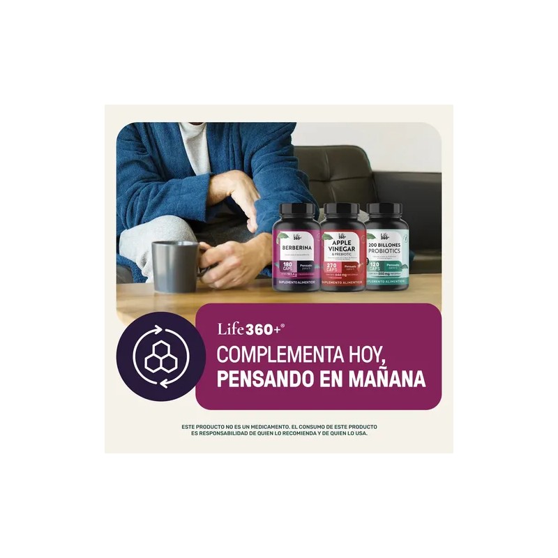 Berberina Life 360 1000 Por Porción 180 Cápsulas Extracto Hcl