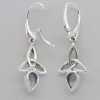 Amber America Facetted BLUE TOPAZ Celtic Earrings - 925 STERLING