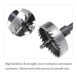Kozelo 1pcs Hole Saw - [50mm] HSS (High Speed Steel) Drill Bit Hole Cutter for Stainless Steel Aluminum Metal Wood Plastic Use, Triangular Shank