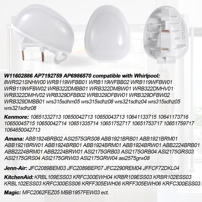 W11251749 Refrigerator Led Light Bulb, Refrigerator Freezer Light Bulb Replacement