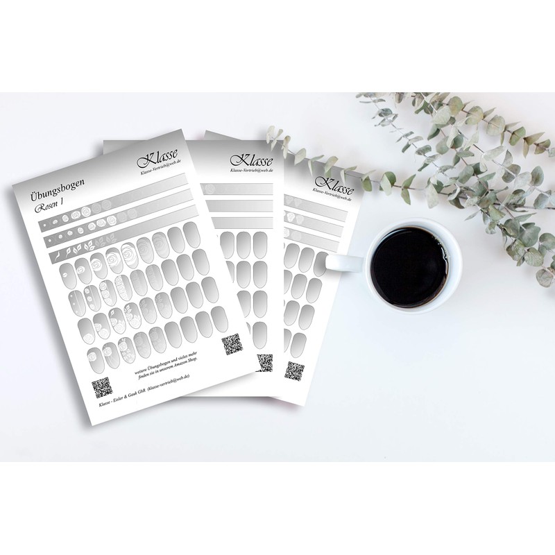 Nail Design Nail Art Practice Sheet Roses