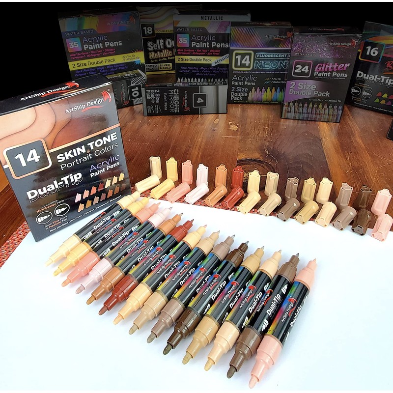 ArtShip Design Acrylic Paint Pens Double Pack (Skin Tone)