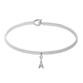 Spinningdaisy Mighty Tiny Charm Cuff Bracelet Eiffel Tower Silver