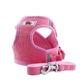 BBGS Pet Harness, Dog Harness, Harness Set, For Small Dogs and Cats, Leased, Stylish, Cute, Popular, Reduces Coughing, Breathable, Easy to Put On and Take Off, Collar, Reflective Tape at Night, Safe,