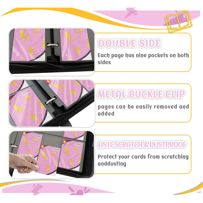Trading Card Binder 9 Pocket，Card Binder 900 Pockets Card Book