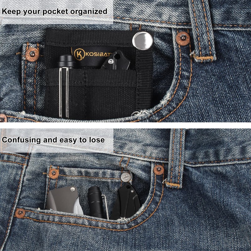 Kosibate EDC Pouch, EDC Organizer, Mini Tool Pouch for Knife/Flashlight/Tactical