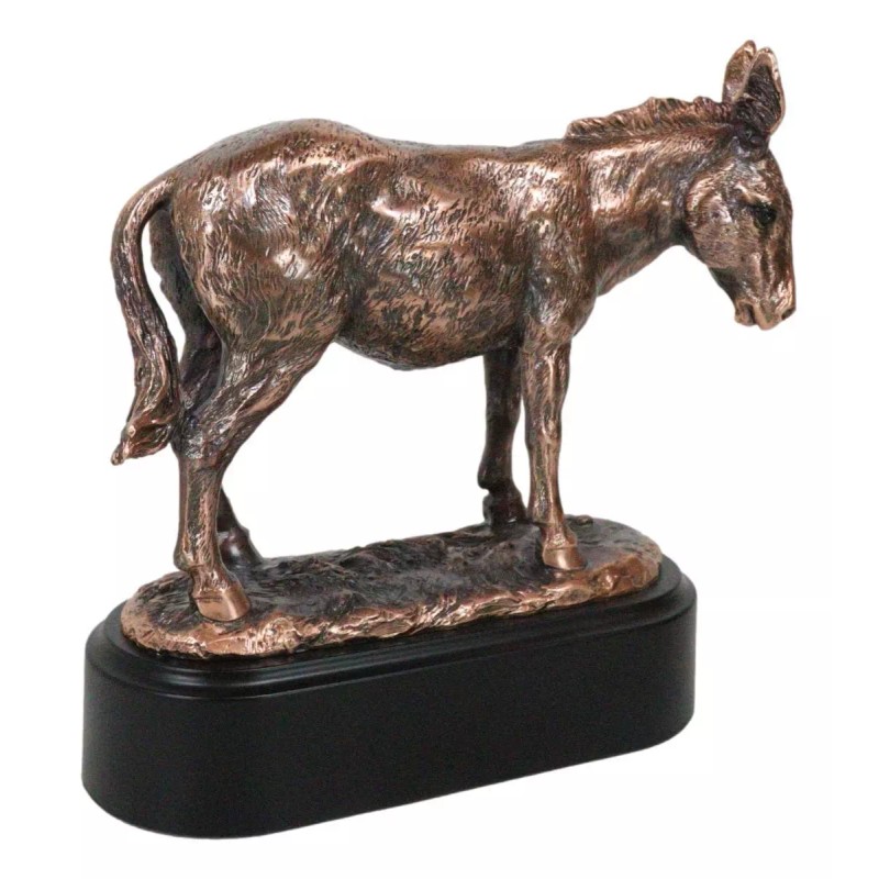 Rustic Western Farmhouse Ass Donkey Mule Electroplated Bronze Resin Figurine