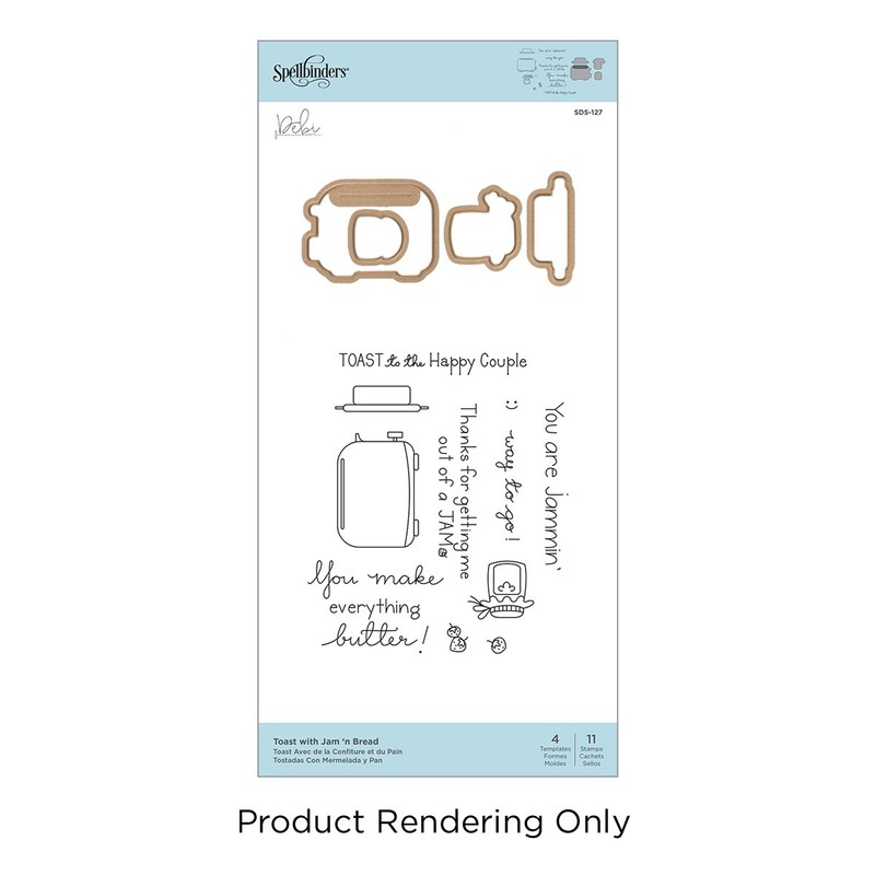 Spellbinders Toast with Jam 'n Bread Stamp and Die Set,