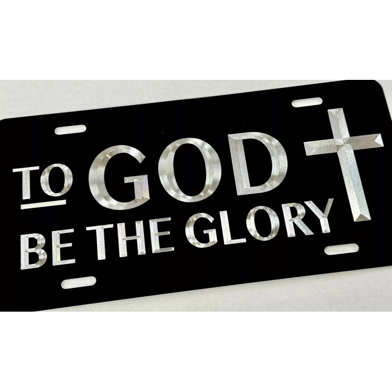 BLVD To God be the Glory Christian Car Tag Diamond